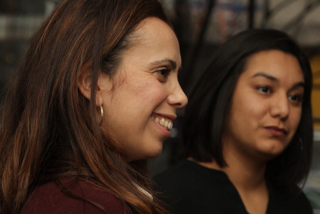 Talyza Moya and Mercedes “Meche†Martinez listen to more stories about growing up Hispanic.